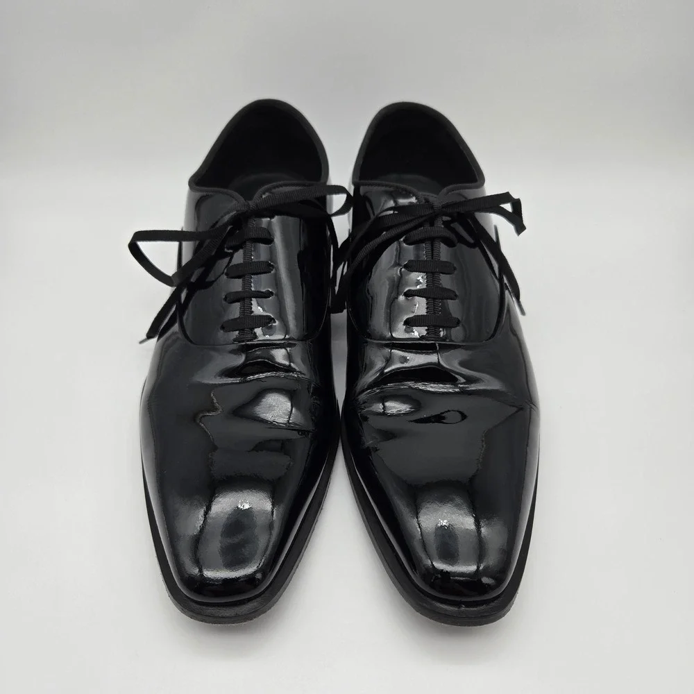 Suitsupply Patent Leather Tuxedo Shoes Mens 9.5 Black Formal Oxford Classic